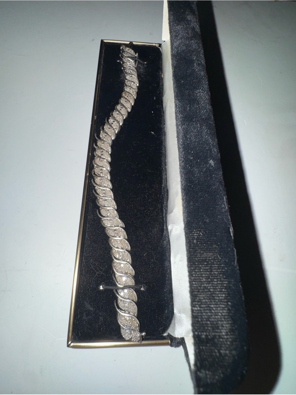 JWBR 925 Silver-Tone Pave Leaf Link Bracelet